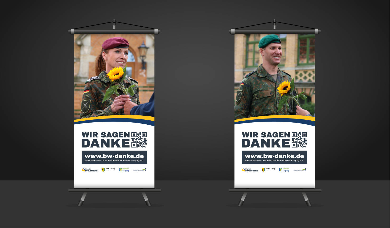 Aufsteller mit Key Visual und kampagnen-spezifischen Slogan Aufsteller mit Key Visual und kampagnen-spezifischen Slogan