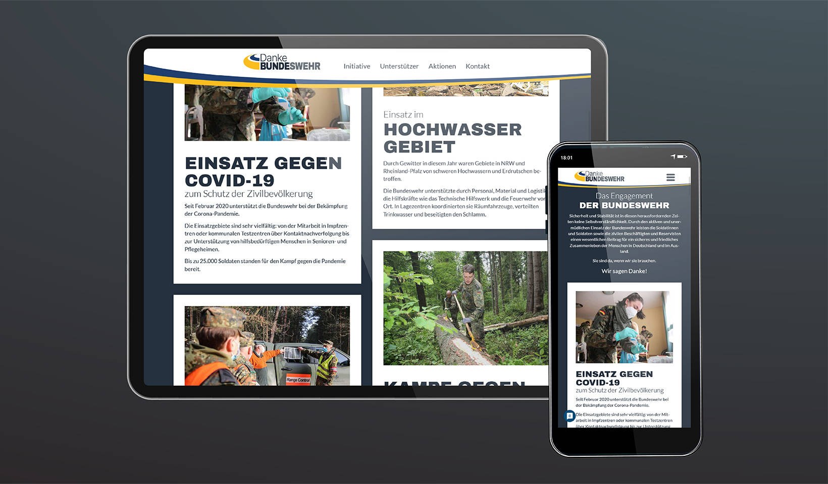 Konzeption, Design und Umsetzung einer kampagnen-spezifischen Website für die Bundeswehr Kampagne