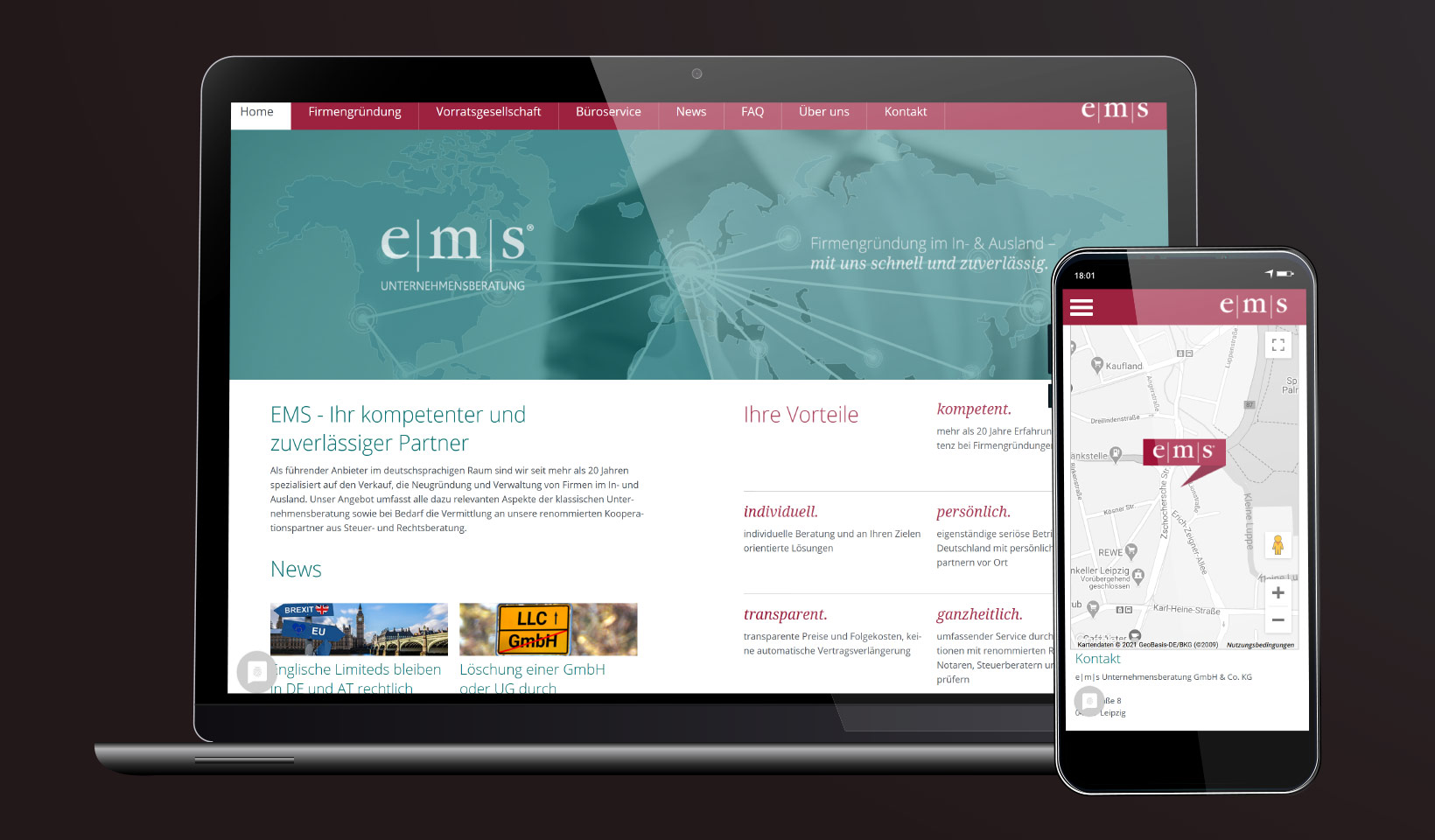 Webdesign für eine Unternehmensberatung Webdesign für eine Unternehmensberatung