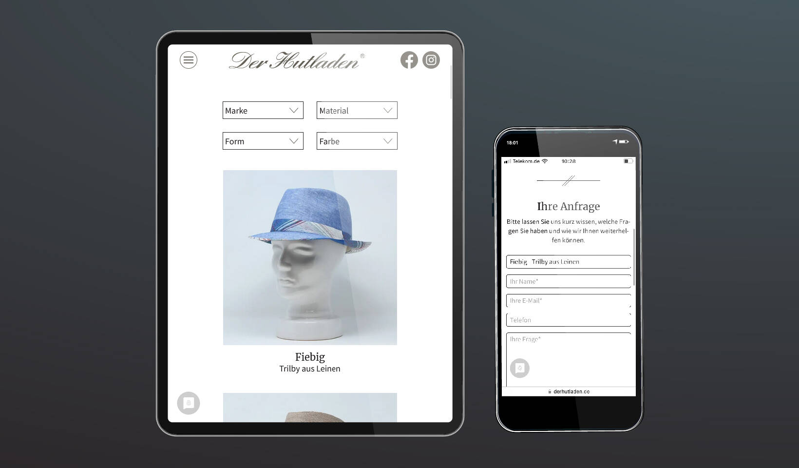 Online-Produktkatalog mit Anfragefunktion Online-Produktkatalog mit Anfragefunktion