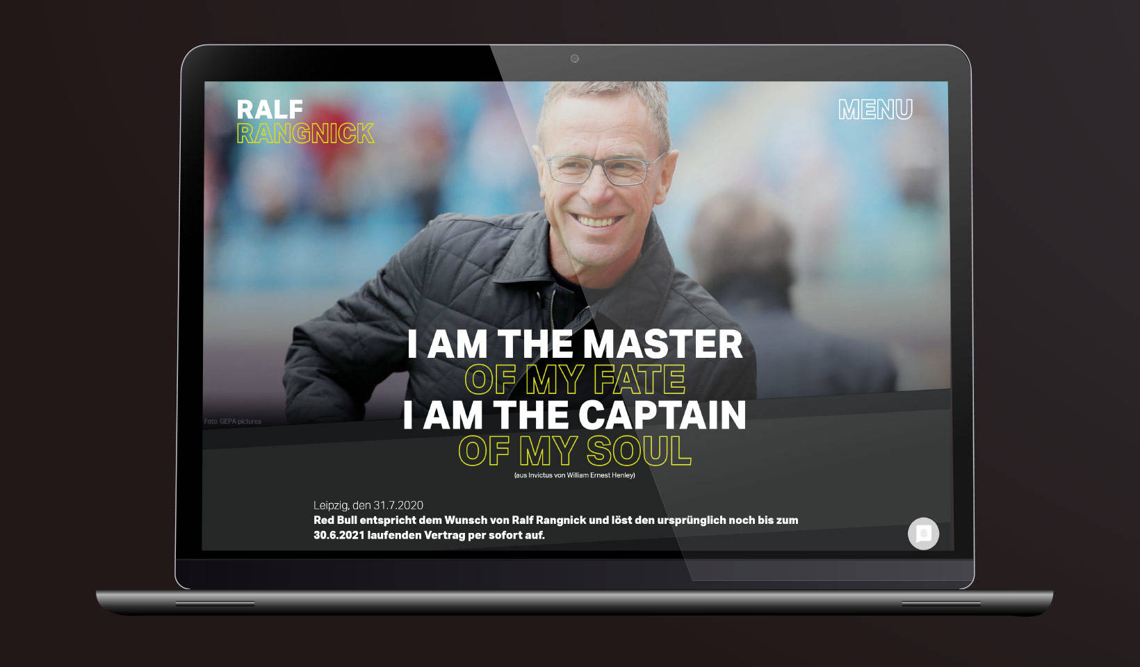 Ralf Rangnick Website - Konzeption und Umsetzung