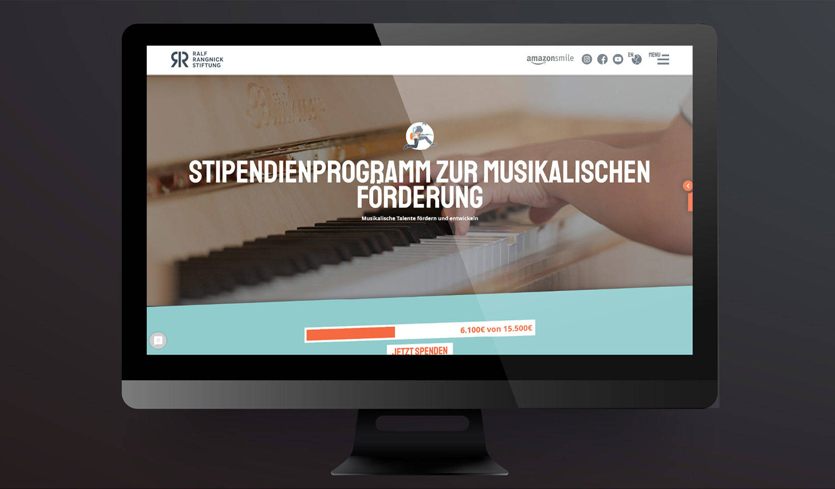 Webdesign mit integrierten Online Spendenprozess und Spendenziel